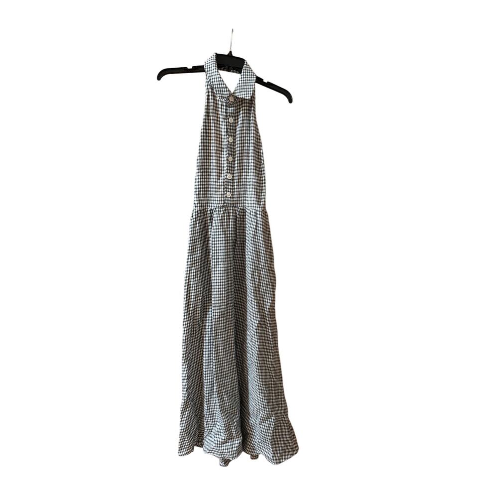 REFORMATION Tace Gingham Linen Halter Midi Dress - Size 6 - Picture 5 of 8